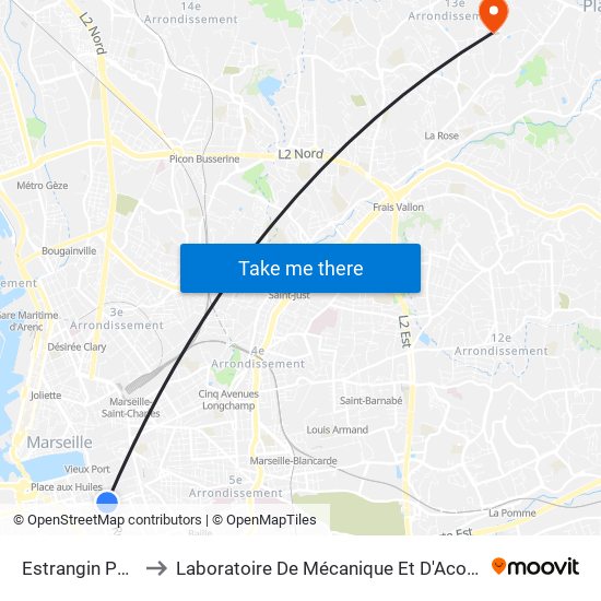 Estrangin Puget to Laboratoire De Mécanique Et D'Acoustique map