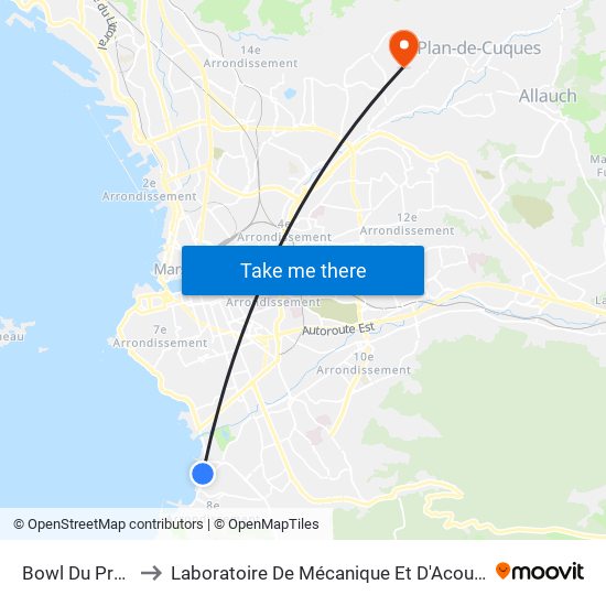 Bowl Du Prado to Laboratoire De Mécanique Et D'Acoustique map