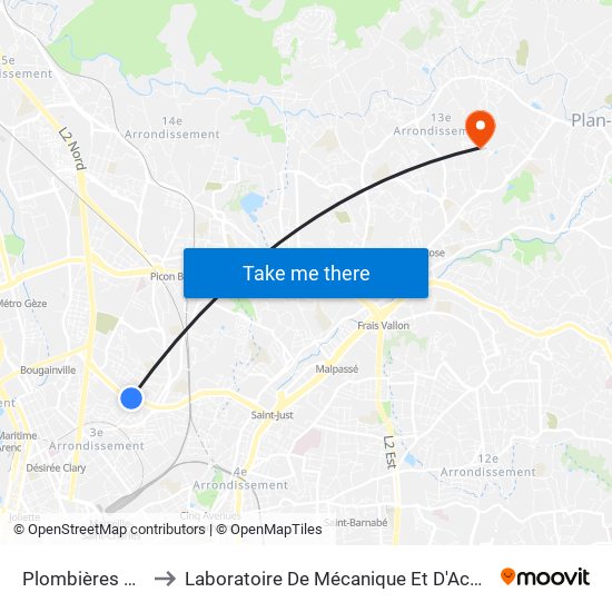 Plombières Arnal to Laboratoire De Mécanique Et D'Acoustique map