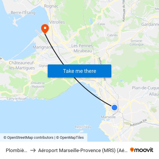 Plombières Arnal to Aéroport Marseille-Provence (MRS) (Aéroport de Marseille Provence) map