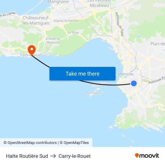 Halte Routière Sud to Carry-le-Rouet map