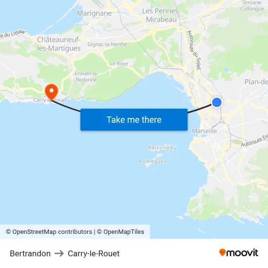 Bertrandon to Carry-le-Rouet map