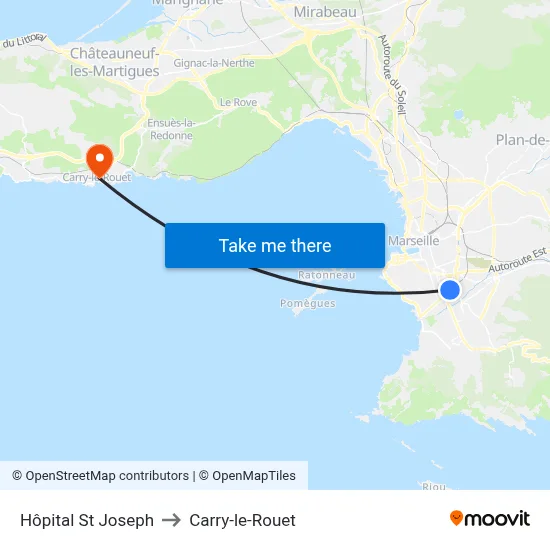 Hôpital St Joseph to Carry-le-Rouet map