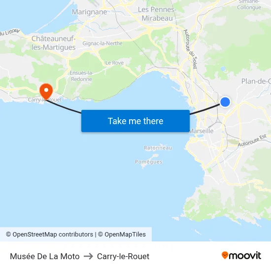 Musée De La Moto to Carry-le-Rouet map