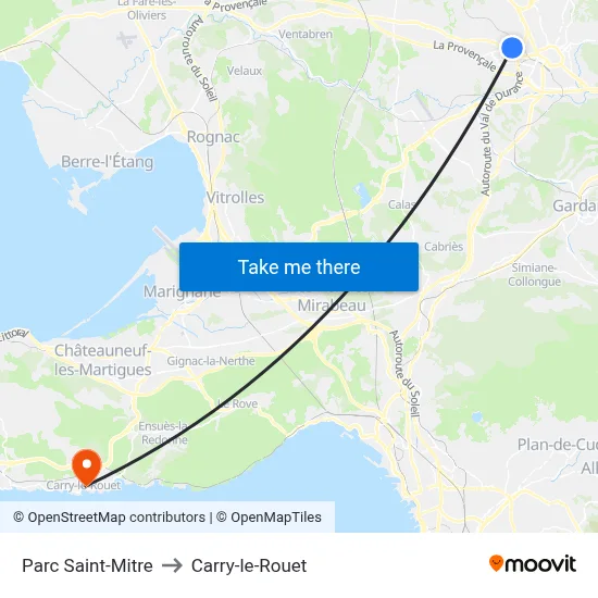 Parc Saint-Mitre to Carry-le-Rouet map