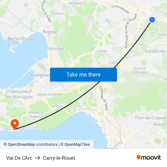 Val De L'Arc to Carry-le-Rouet map