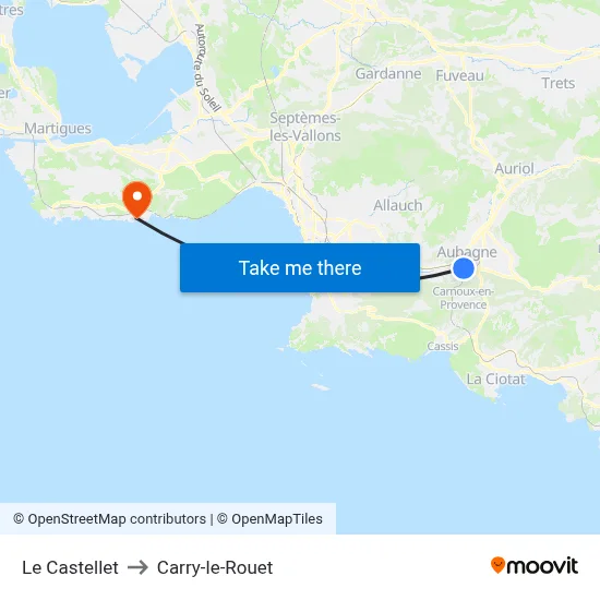 Le Castellet to Carry-le-Rouet map