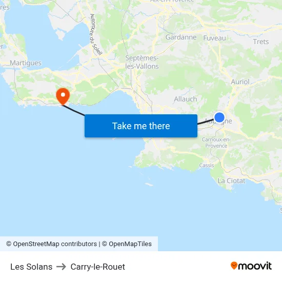 Les Solans to Carry-le-Rouet map