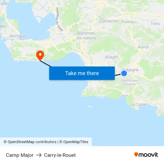 Camp Major to Carry-le-Rouet map