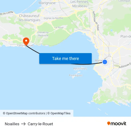 Noailles to Carry-le-Rouet map