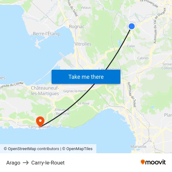 Arago to Carry-le-Rouet map