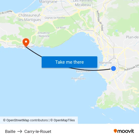 Baille to Carry-le-Rouet map