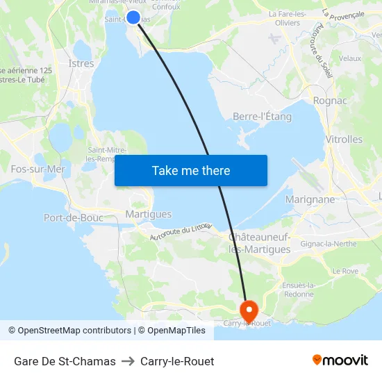Gare De St-Chamas to Carry-le-Rouet map