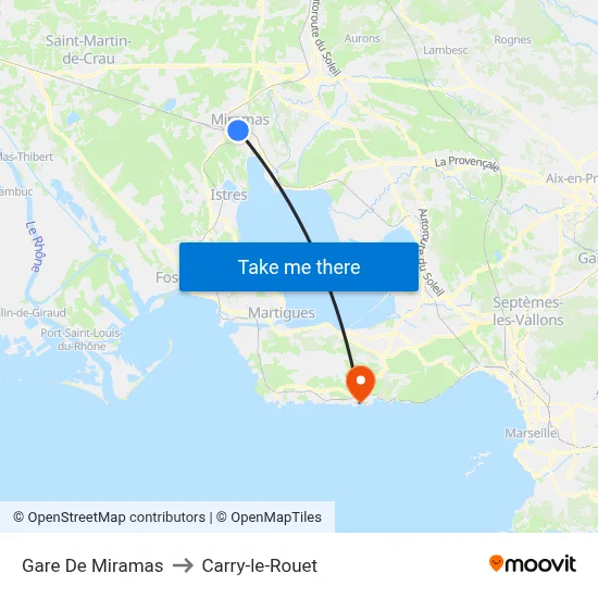 Gare De Miramas to Carry-le-Rouet map