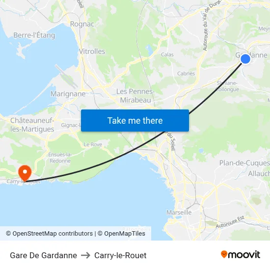Gare De Gardanne to Carry-le-Rouet map