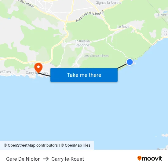 Gare De Niolon to Carry-le-Rouet map
