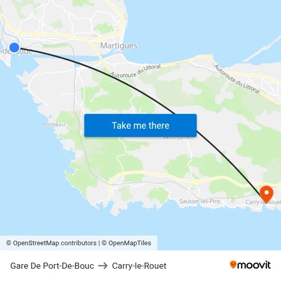 Gare De Port-De-Bouc to Carry-le-Rouet map