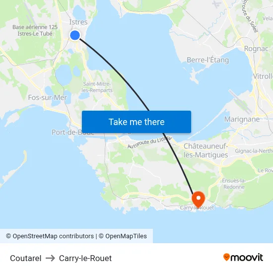 Coutarel to Carry-le-Rouet map