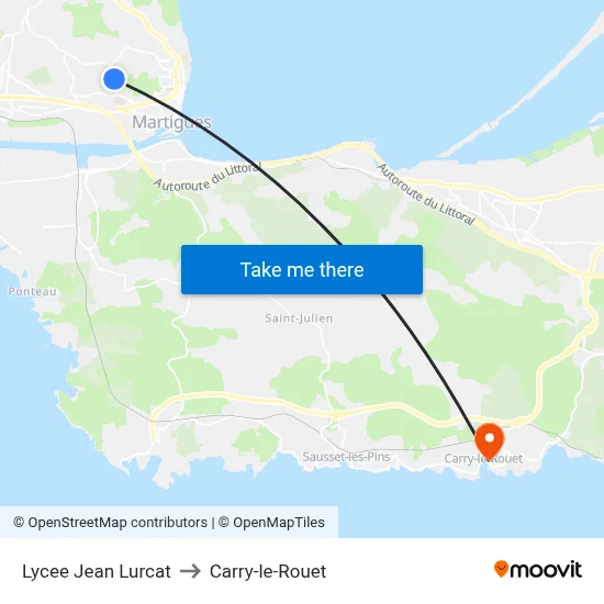 Lycee Jean Lurcat to Carry-le-Rouet map