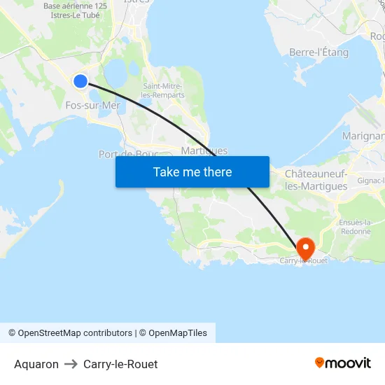 Aquaron to Carry-le-Rouet map