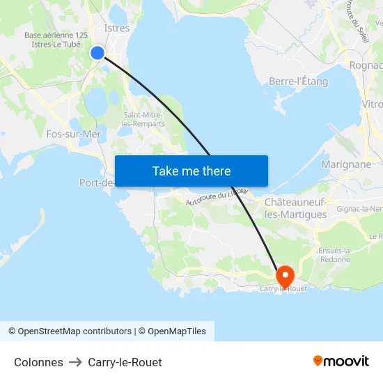 Colonnes to Carry-le-Rouet map