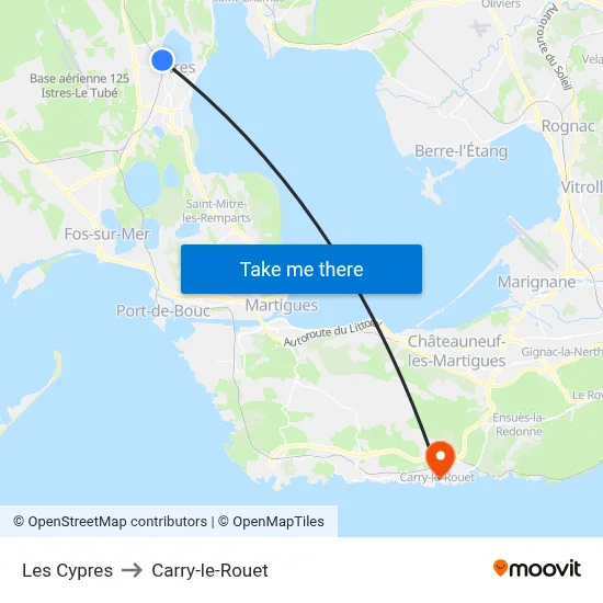 Les Cypres to Carry-le-Rouet map