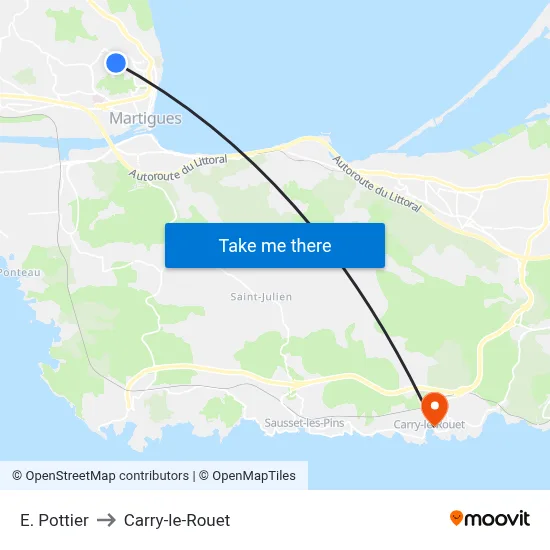 E. Pottier to Carry-le-Rouet map