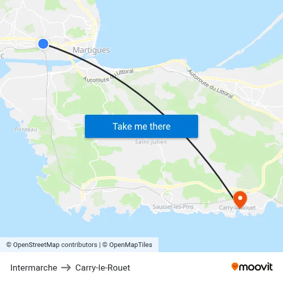Intermarche to Carry-le-Rouet map
