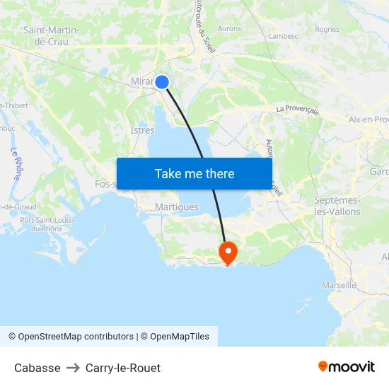 Cabasse to Carry-le-Rouet map