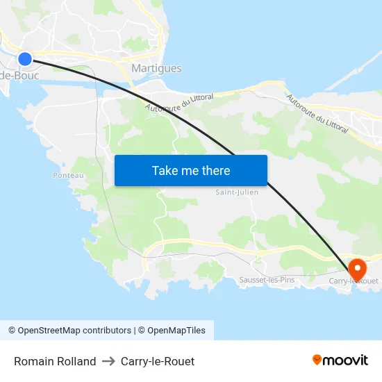 Romain Rolland to Carry-le-Rouet map