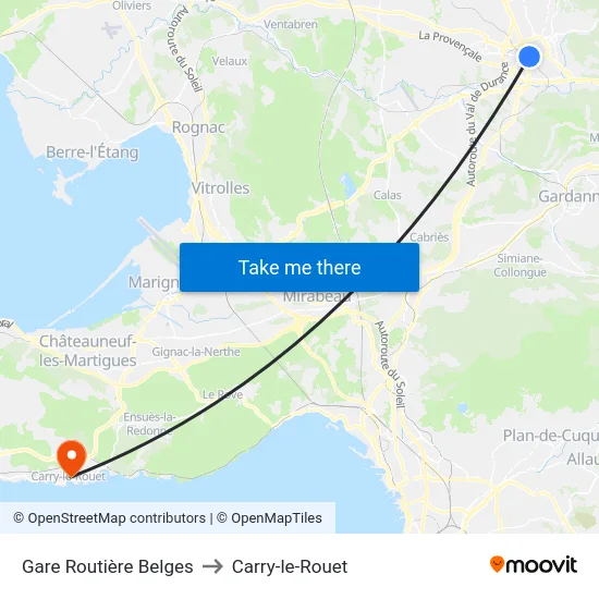Gare Routière Belges to Carry-le-Rouet map