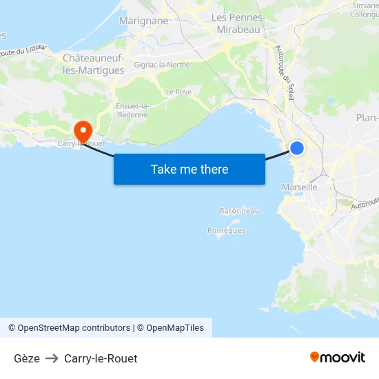 Gèze to Carry-le-Rouet map