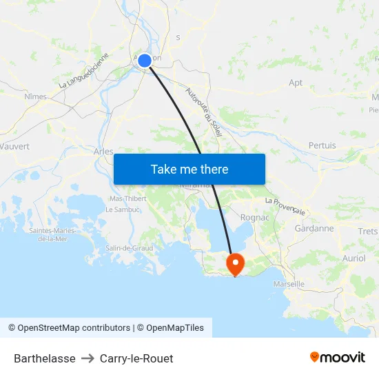 Barthelasse to Carry-le-Rouet map