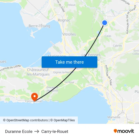 Duranne Ecole to Carry-le-Rouet map