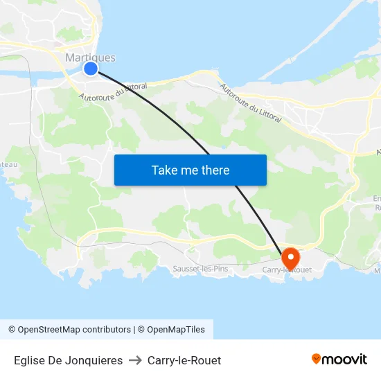 Eglise De Jonquieres to Carry-le-Rouet map
