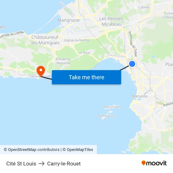 Cité St Louis to Carry-le-Rouet map