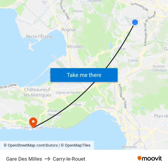Gare Des Milles to Carry-le-Rouet map