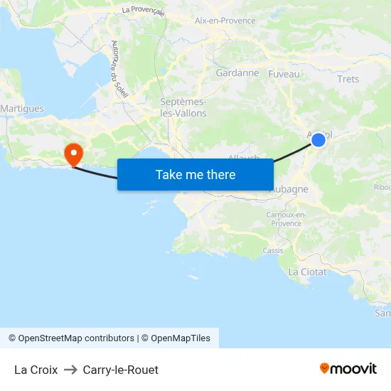 La Croix to Carry-le-Rouet map