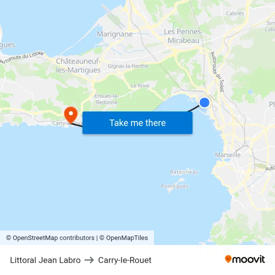 Littoral Jean Labro to Carry-le-Rouet map