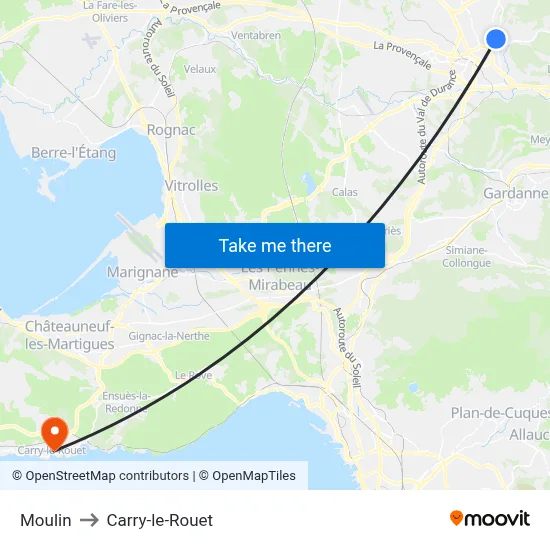 Moulin to Carry-le-Rouet map