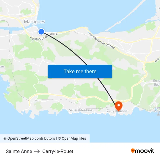 Sainte Anne to Carry-le-Rouet map