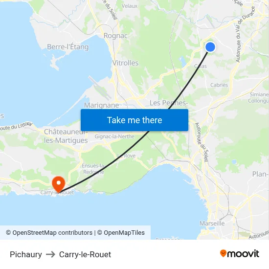 Pichaury to Carry-le-Rouet map