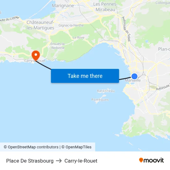 Place De Strasbourg to Carry-le-Rouet map