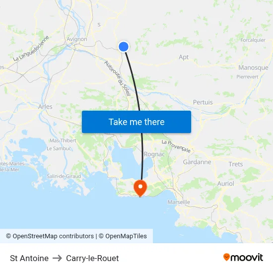 St Antoine to Carry-le-Rouet map