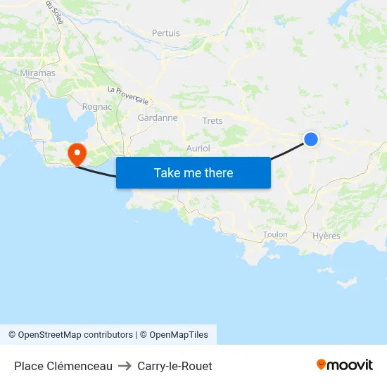Place Clémenceau to Carry-le-Rouet map