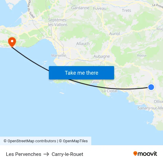 Les Pervenches to Carry-le-Rouet map