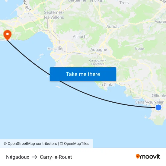 Négadoux to Carry-le-Rouet map