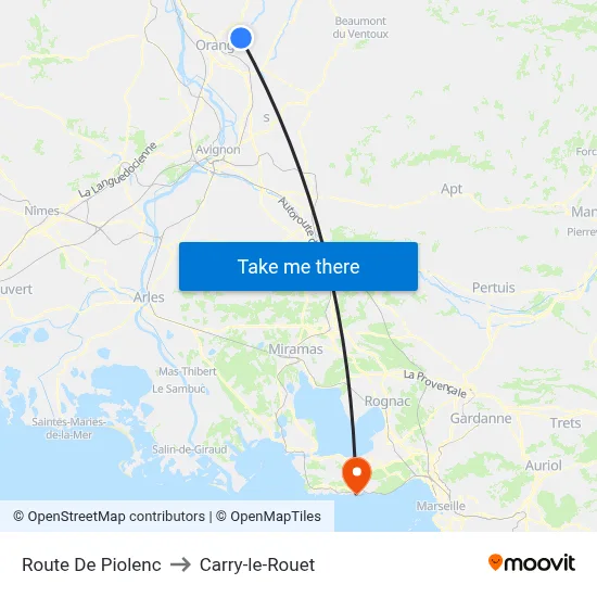 Route De Piolenc to Carry-le-Rouet map