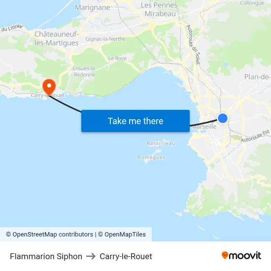 Flammarion Siphon to Carry-le-Rouet map