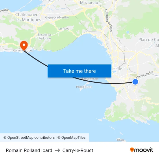Romain Rolland Icard to Carry-le-Rouet map